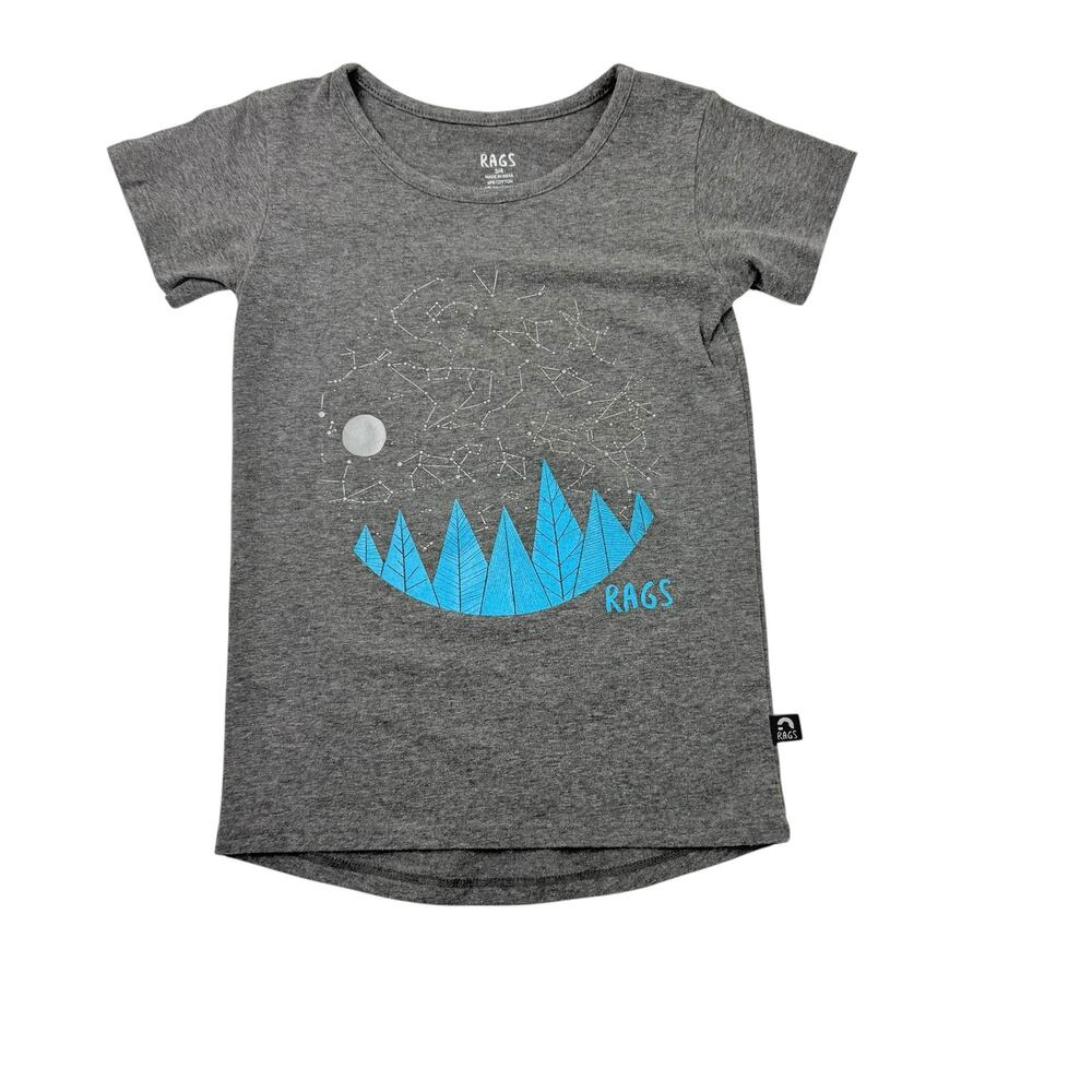 Rags Gray Constellations Tee, Size 3/4